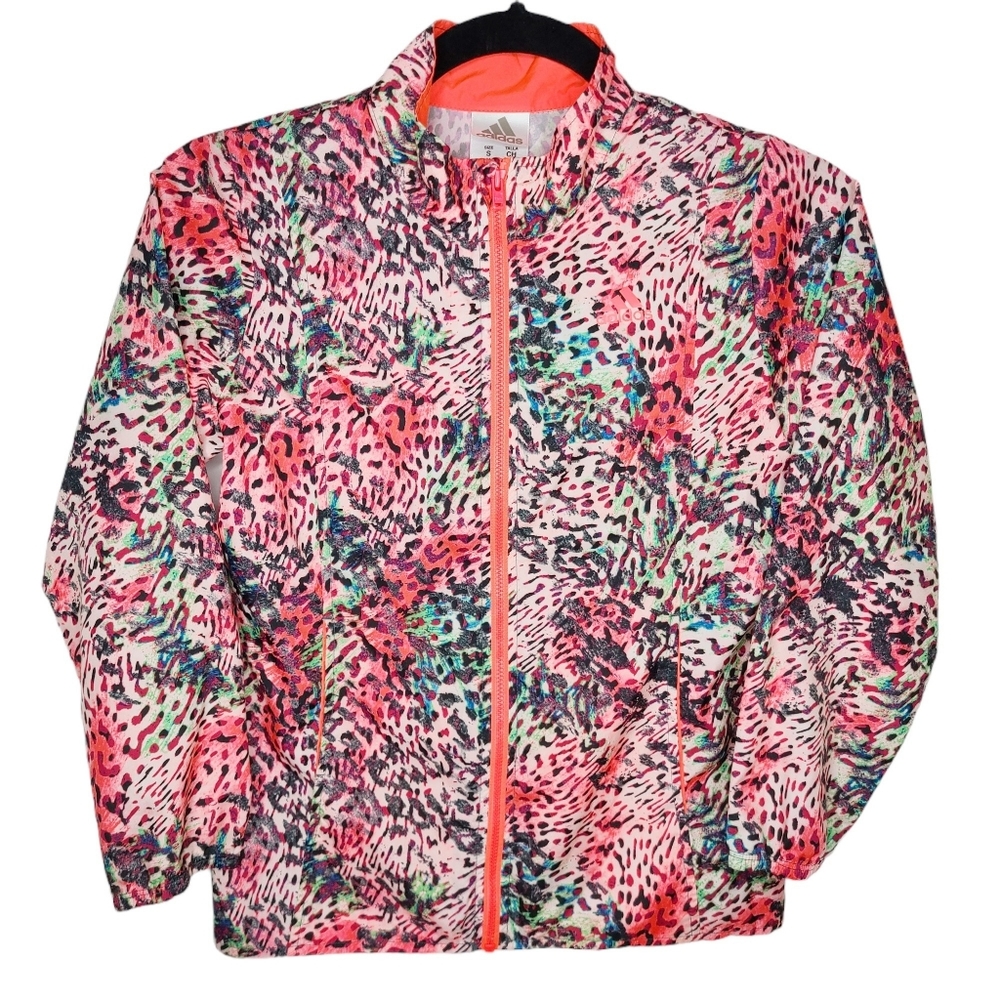 Adidas Run Like The Wind Full Zip Cheetah Jacket AP4394 Girls Small